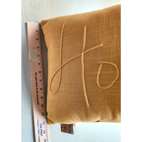 Pillow/Throw-Devi Designs-Gold-"HOME" Embossed-17x12 in-No Zipper-Throw Pillow - Picture 12 of 12